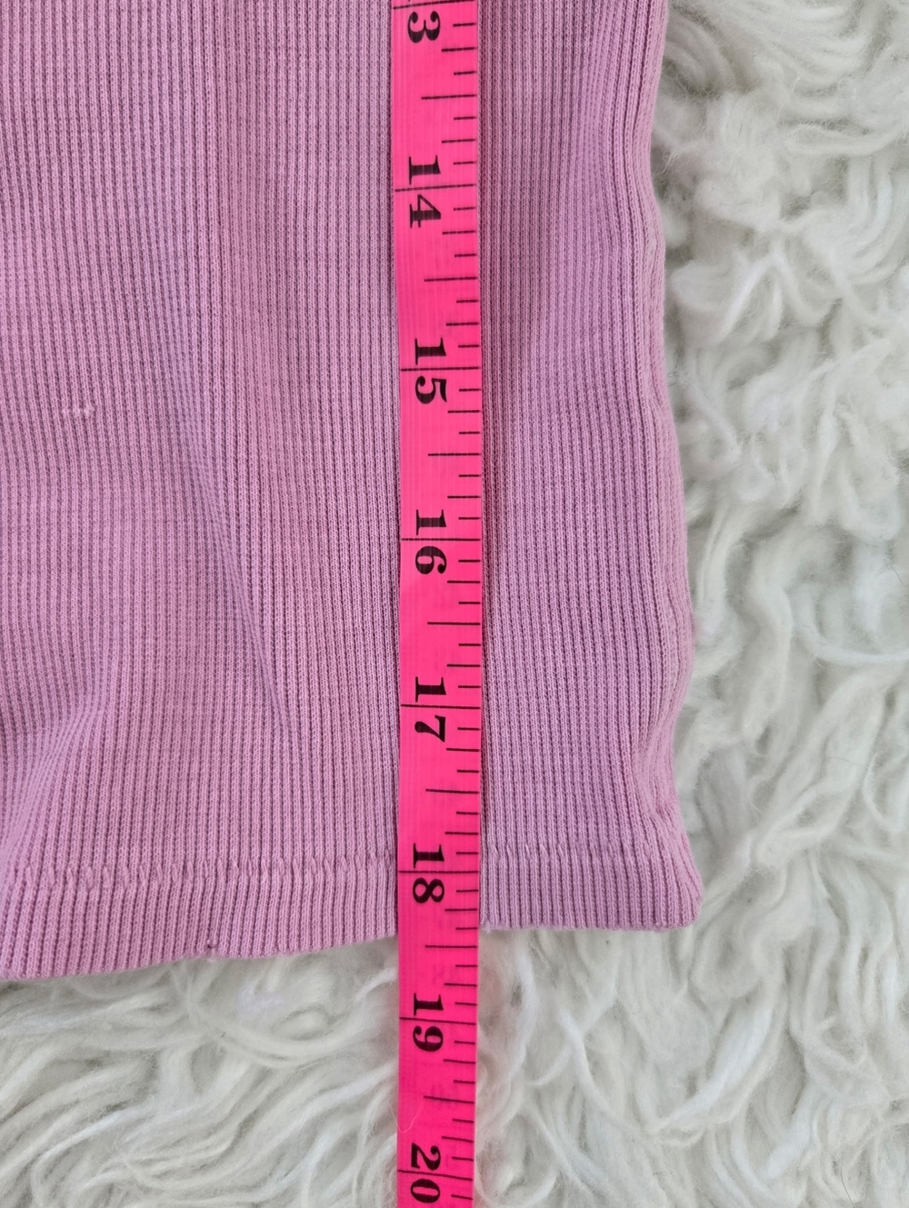 AMO Blake Cotton Long Sleeve Rib Top. Color Rose. Size xsmall. - Picture 5 of 7
